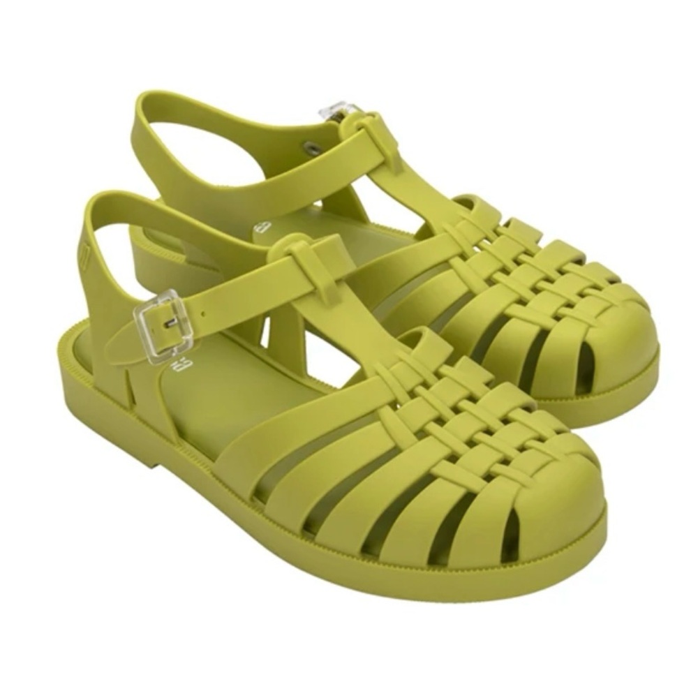 Melissa lime green/yellow jelly sandals, fisherman/possession